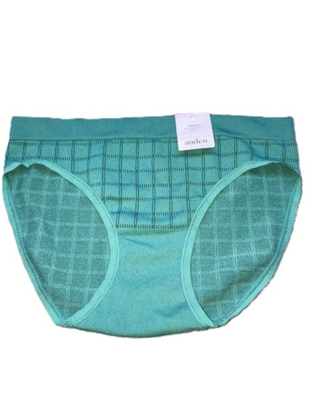AUDEN Panties Seamless Hipster Teal Checkered Design NEW Womens XS